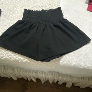 Black Women's Smocked Waist Shorts